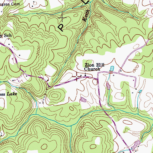 Topographic Map of Burgess School (historical), TN