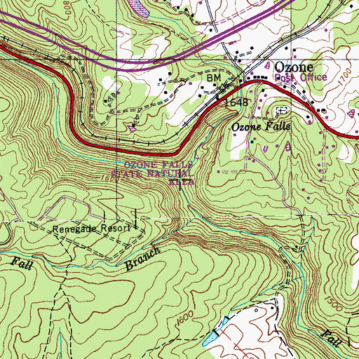 Topographic Map of Berks Creek, TN