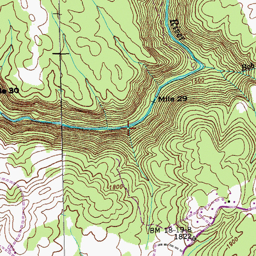 Topographic Map of Babcock Hollow, TN