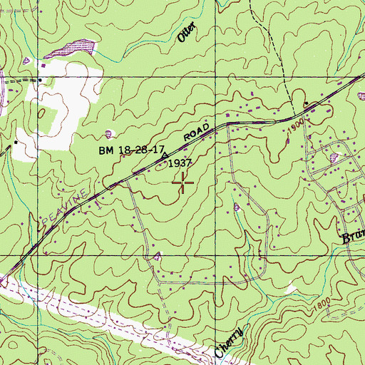 Topographic Map of Cherry Branch, TN