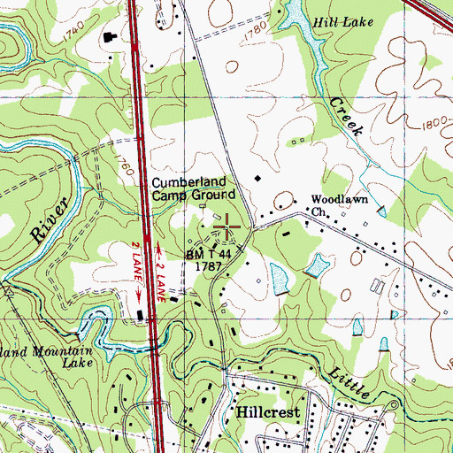 Topographic Map of Cumberland Mountain School (historical), TN