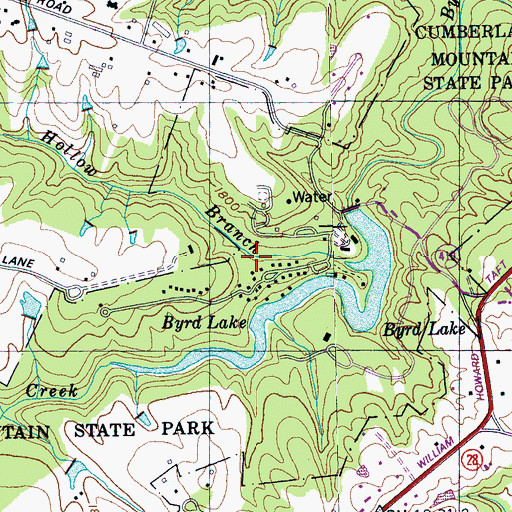 Topographic Map of Coon Hollow, TN