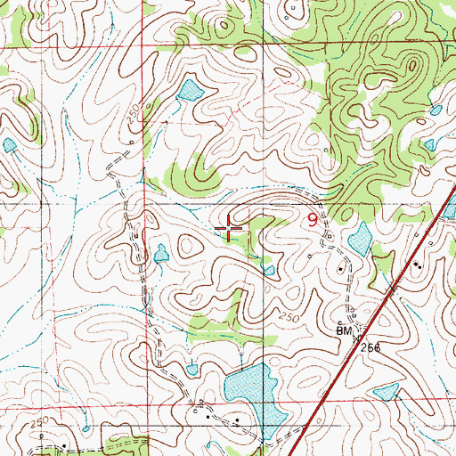 Topographic Map of W B Woodall Lake, AL