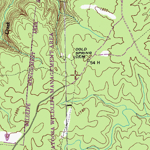 Topographic Map of Cold Spring School (historical), TN