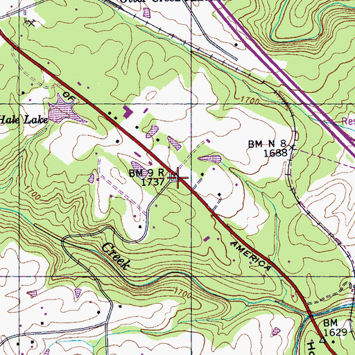 Topographic Map of Daddys Creek, TN