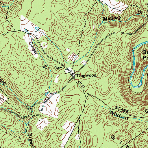 Topographic Map of Fall Creek Church, TN