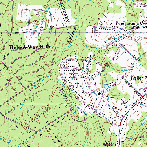 Topographic Map of Glendale, TN