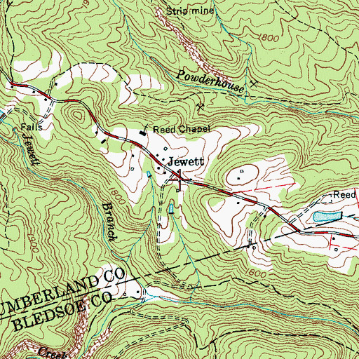 Topographic Map of Happy Top Church (historical), TN