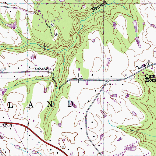 Topographic Map of Homestead School (historical), TN