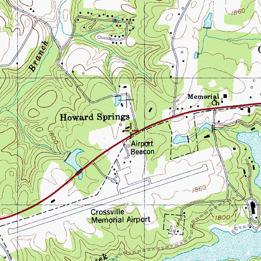 Topographic Map of Howard Springs School (historical), TN