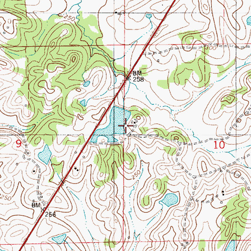 Topographic Map of J L Crenshaw Number 2 Dam, AL