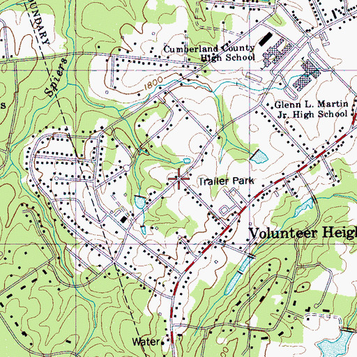 Topographic Map of Hale, TN