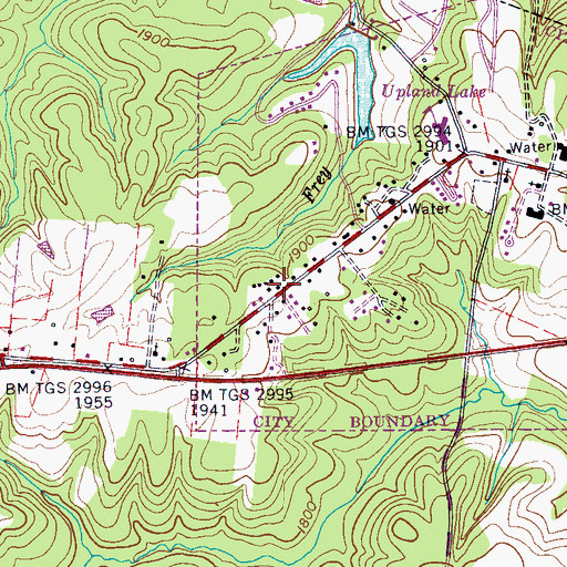 Topographic Map of Hickory Hills, TN