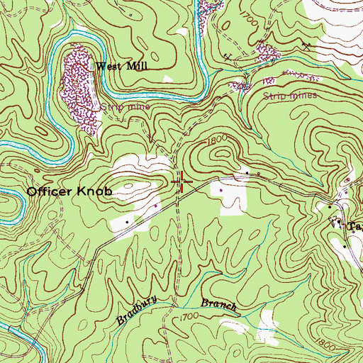 Topographic Map of Highland Estates, TN