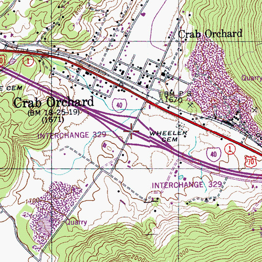 Topographic Map of Interchange 329, TN