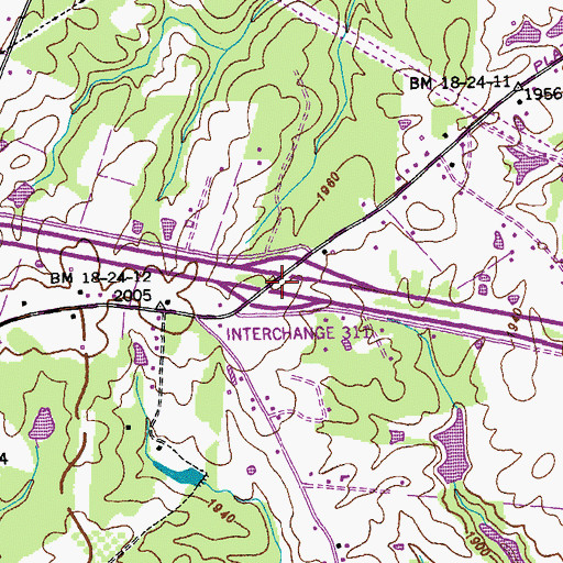 Topographic Map of Interchange 311, TN