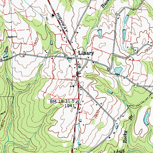 Topographic Map of Linary School (historical), TN