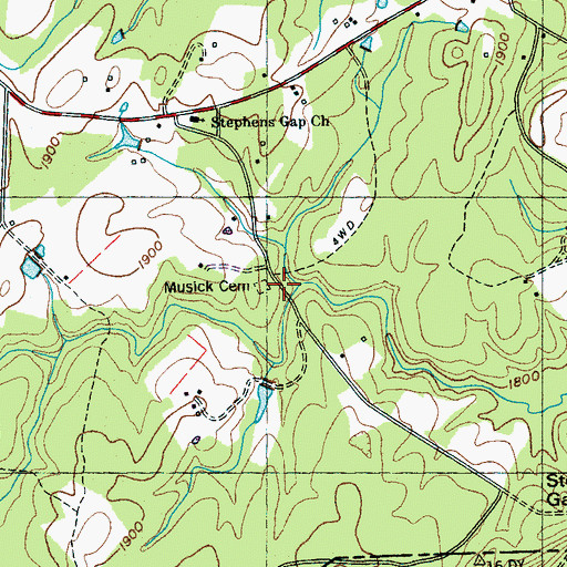 Topographic Map of Music (historical), TN