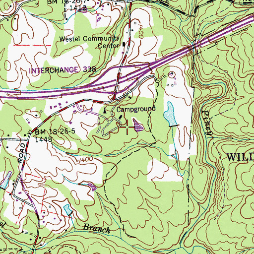 Topographic Map of Moulders School (historical), TN