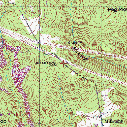 Topographic Map of Millstone School (historical), TN