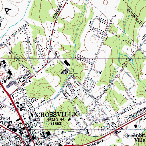 Topographic Map of Maplewood Estates, TN