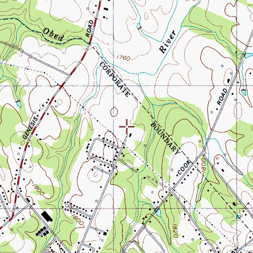 Topographic Map of Meadowview, TN