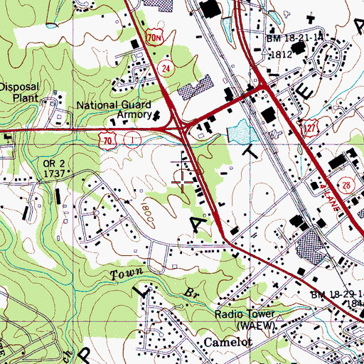 Topographic Map of Mitchel Heights, TN