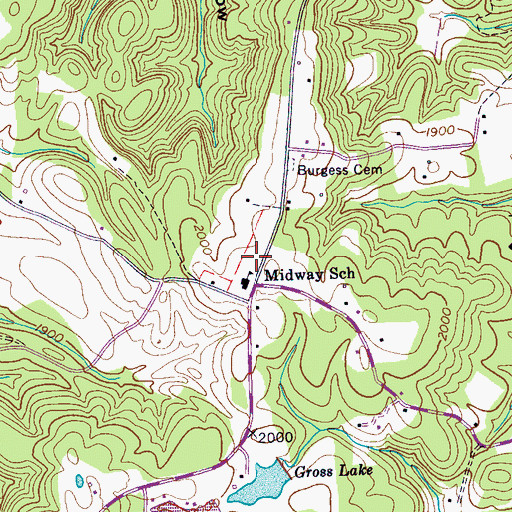 Topographic Map of Zion Church (historical), TN