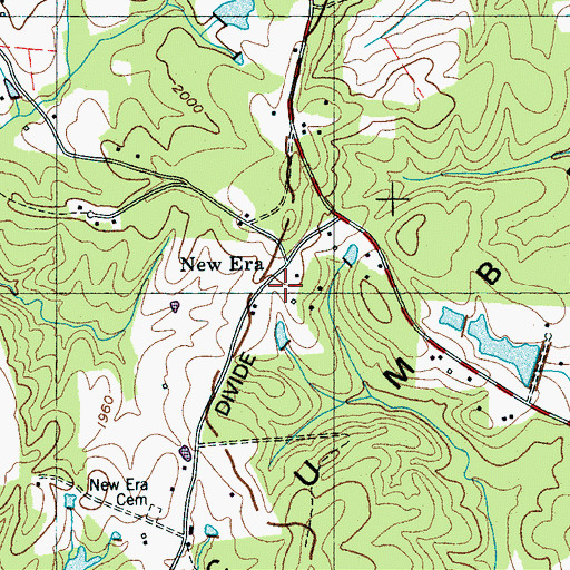 Topographic Map of New Era School (historical), TN