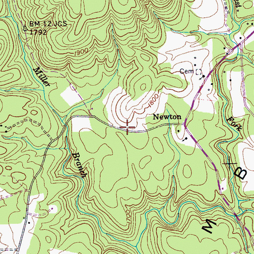 Topographic Map of Newton School (historical), TN