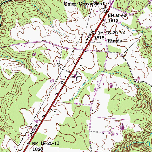 Topographic Map of North Cumberland Elementary School, TN