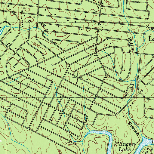 Topographic Map of Ojibwa Subdivision, TN