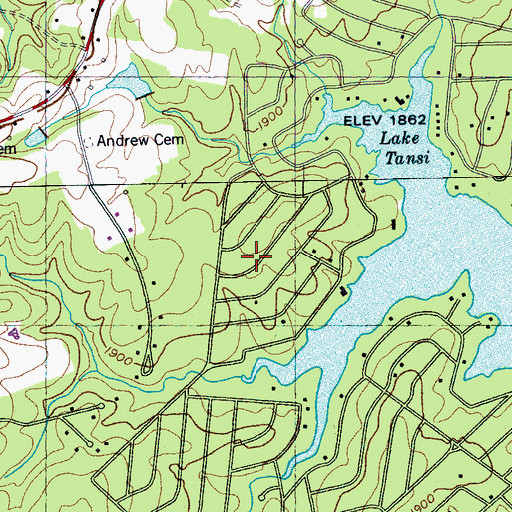 Topographic Map of Oneida Subdivision, TN