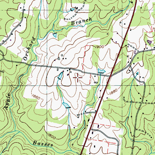 Topographic Map of Pleasant View Estates, TN