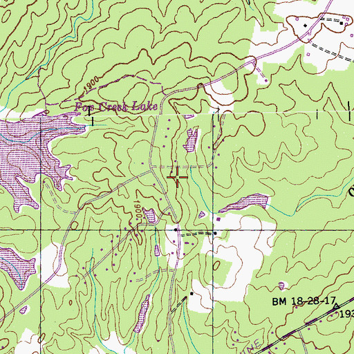 Topographic Map of Pine Grove Estates, TN