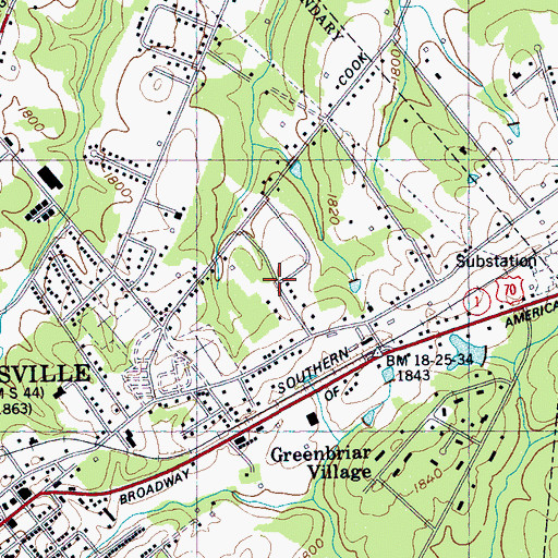 Topographic Map of Phillps Subdivision, TN