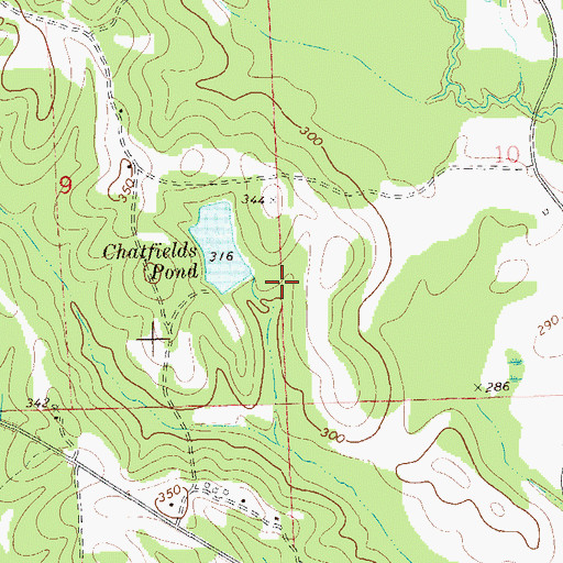 Topographic Map of Chatfields Pond Dam, AL