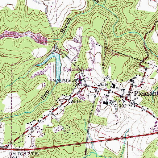 Topographic Map of Pleasant Hill Elementary School, TN