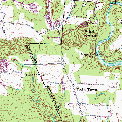 Topographic Map of Pilot Knob School (historical), TN