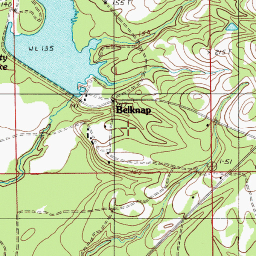 Topographic Map of Dallas County Public Lake, AL