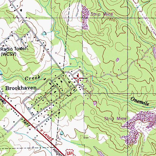 Topographic Map of Rolling Hills, TN