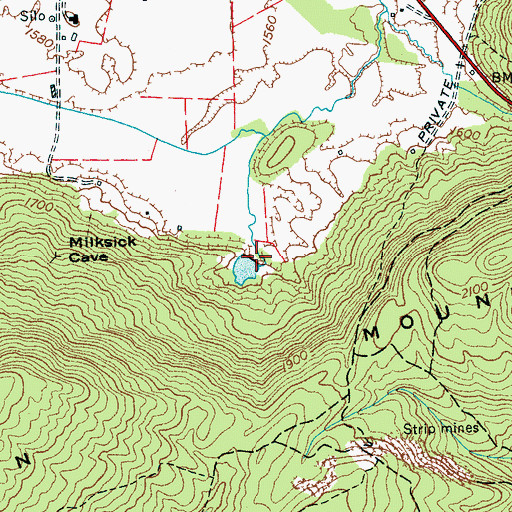 Topographic Map of Spears Hollow, TN
