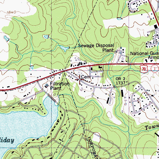 Topographic Map of Sparta Heights, TN