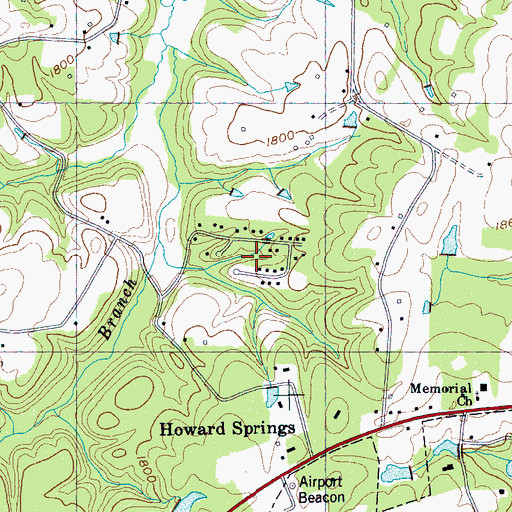 Topographic Map of Shangrala, TN