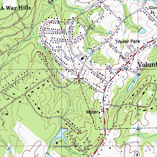 Topographic Map of Storie, TN