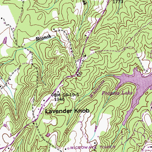 Topographic Map of Slate Springs School (historical), TN