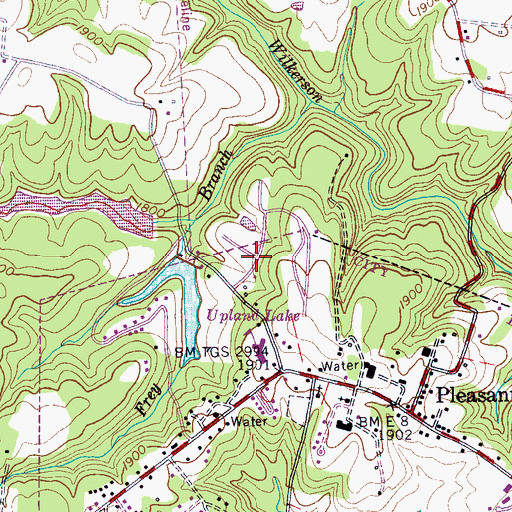 Topographic Map of The Meadows, TN