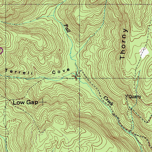 Topographic Map of West Branch Fall Creek, TN