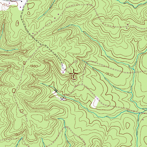 Topographic Map of White Oak Forest, TN