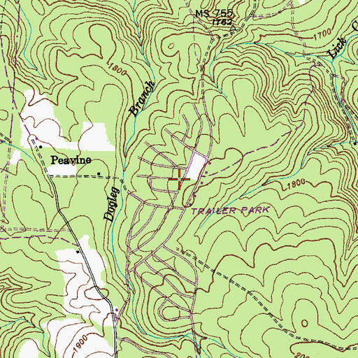 Topographic Map of Wiltshire, TN